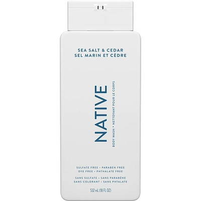 Natural Body Wash, Sea Salt & Cedar, Sulfate Free, Paraben Free