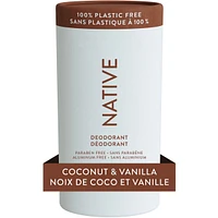 Plastic-Free Natural Deodorant, Coconut & Vanilla, Aluminum Free