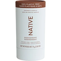 Plastic-Free Natural Deodorant, Coconut & Vanilla, Aluminum Free