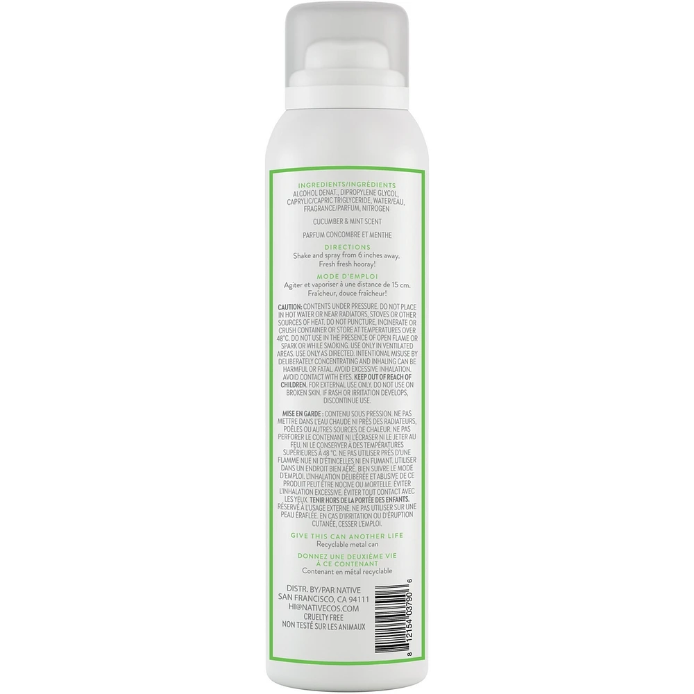 Aerosol-Free Spray Deodorant, Cucumber & Mint