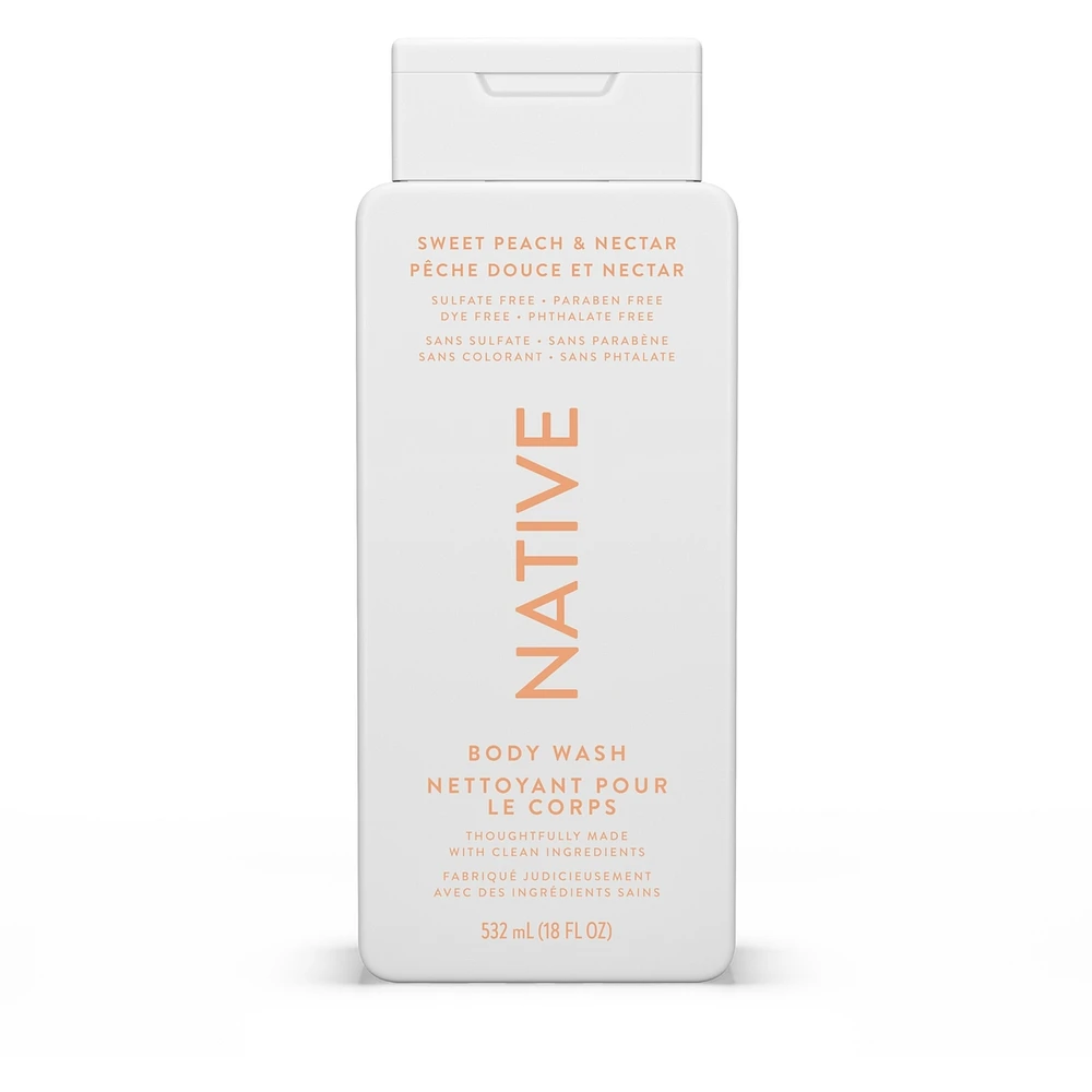 Natural Body Wash, Sweet Peach & Nectar, Sulfate Free, Paraben Free