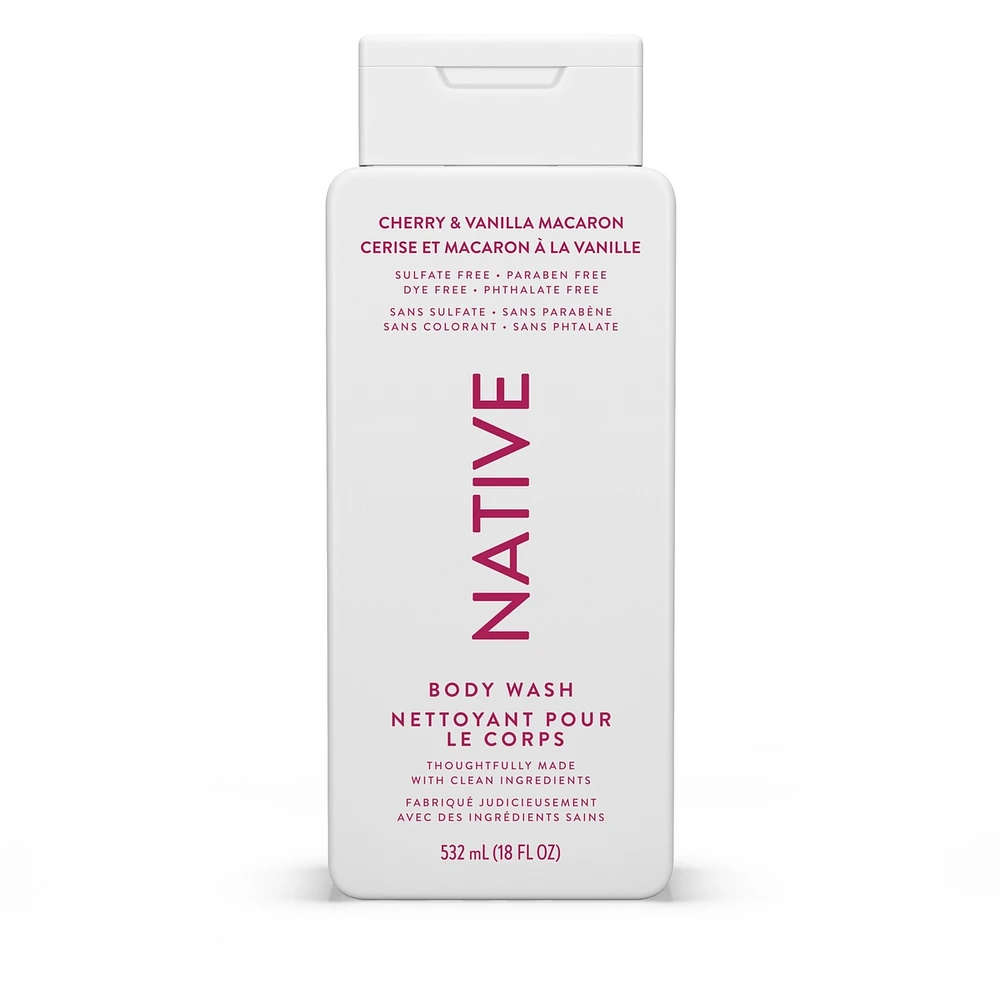 Natural Body Wash, Cherry Vanilla & Macaron, Sulfate Free, Paraben Free