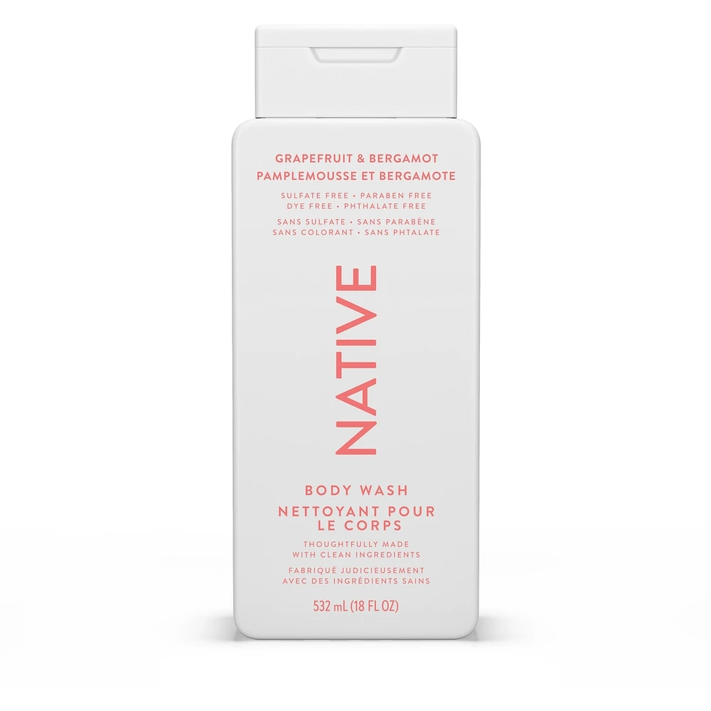 Natural Body Wash, Grapefruit & Bergamot, Sulfate Free, Paraben Free