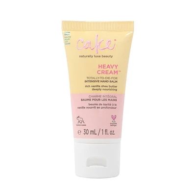 Cake Beauty Repairing Hand Cream, Heavy Cream – Intensive, Deeply Nourishing Hand Cream -  Shea Butter, Coconut Oil, Aloe Vera & Green Tea – Vanilla Hand Cream for Dry Hands - Travel Size  - 1 Oz. / 30 mL