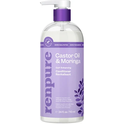 Renpure Castor Oil & Moringa Curl Enhancing Conditioner - For Moisturized, Detangled & Frizz-Free Curls - With Castor Oil & Moringa Seed Oil - For Wavy to Curly Hair -24 Fl Oz