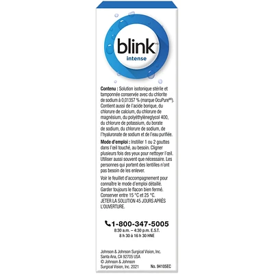 Blink Intensive Moisturizing Lubricant Eye Drops