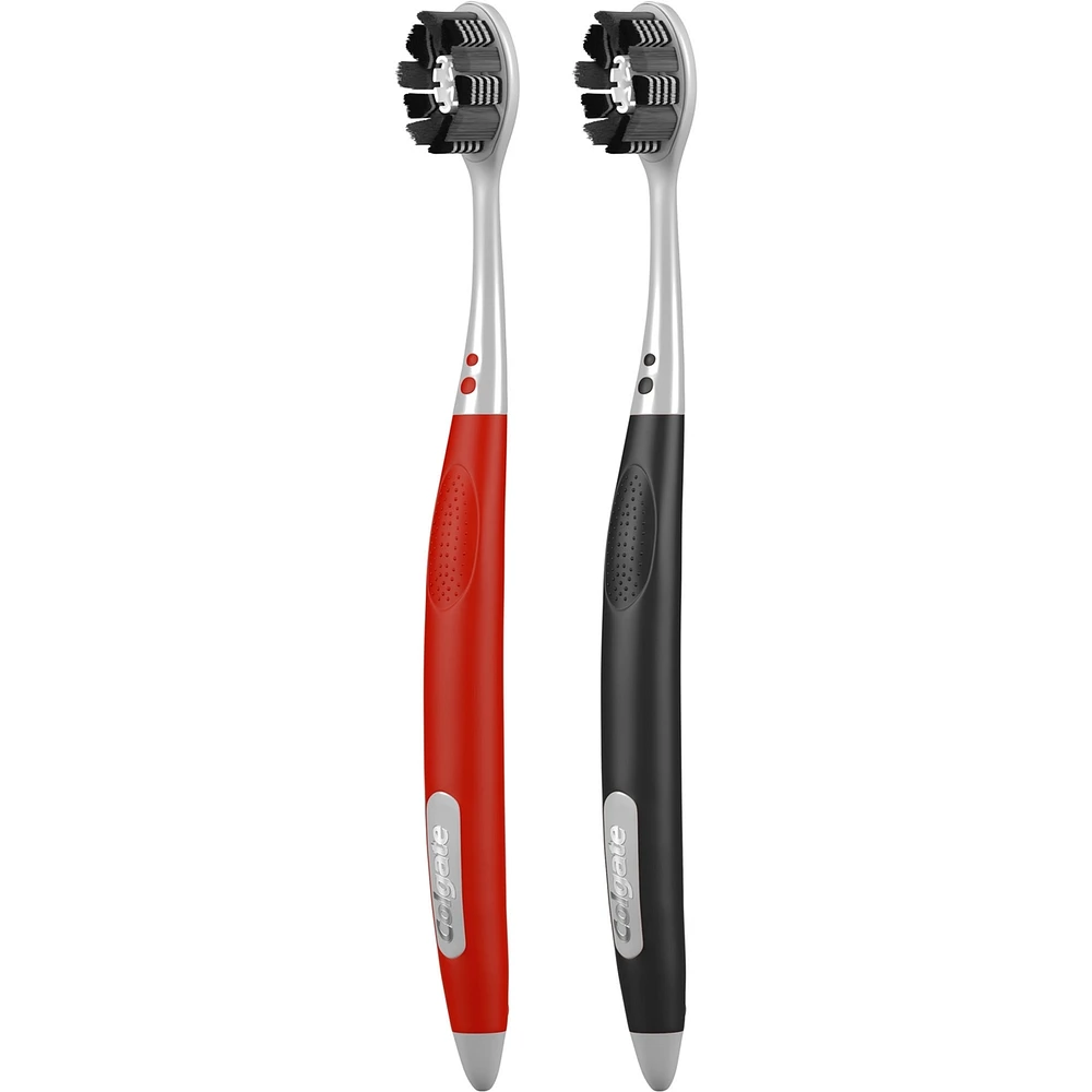 Optic White Pro Series Charcoal Manual Toothbrush for Adults- 2 Pack