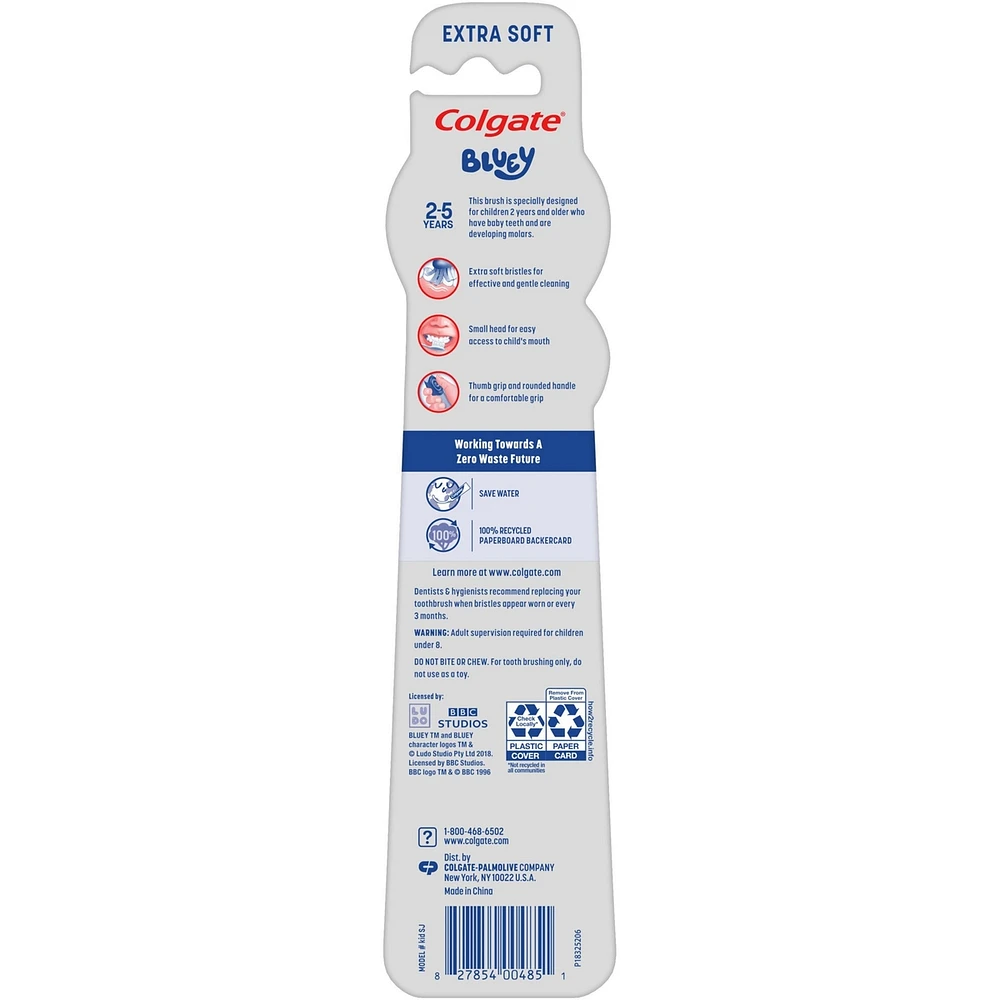 Colgate Kids Manual toothbrush Extra Soft, 2pk, Bluey