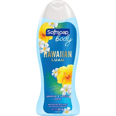 Softsoap Moisturizing Body Wash Hawaiian Luau, Jasmine and Vanilla Scent, 20 oz Bottle