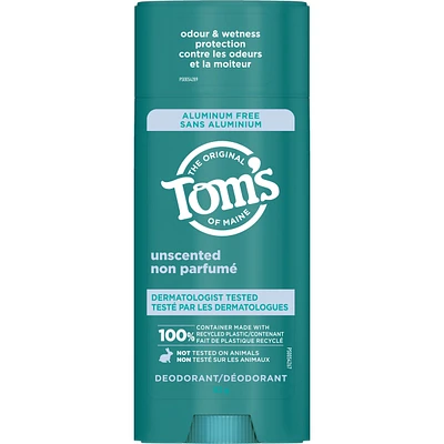 Tom’s of Maine Unscented Natural Deodorant for Women and Men, Aluminum Free, 92g