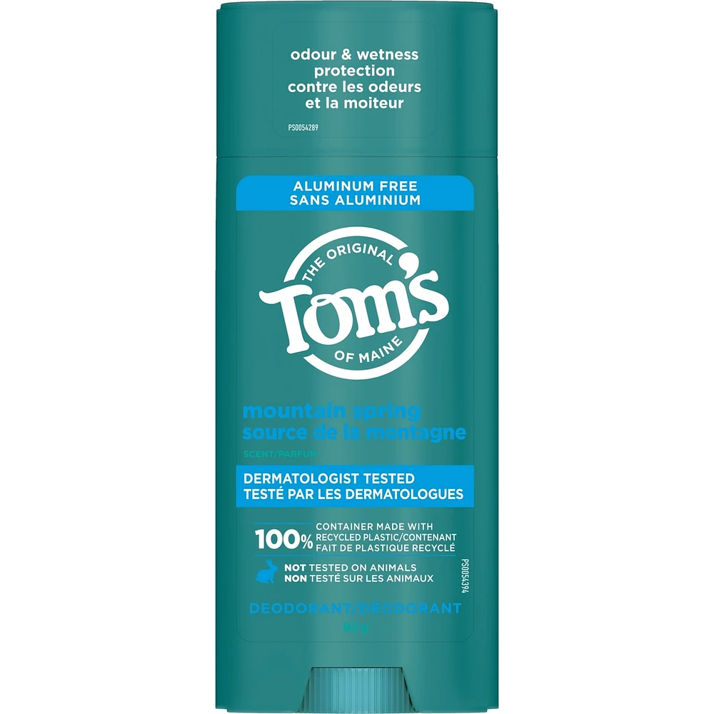 Tom’s of Maine Mountain Spring Natural Deodorant for Men and Women, Aluminum Free, 92g