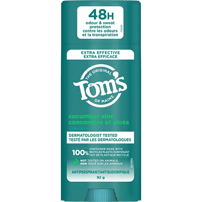 Tom’s of Maine Cucumber Aloe Antiperspirant for Women and Men, With Recycled Aluminum, 92g