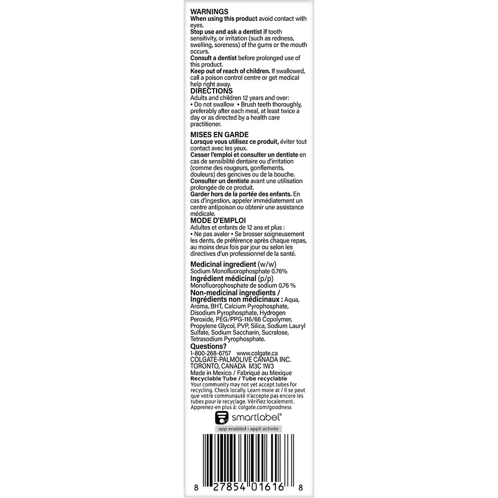 Colgate Optic White Renewal Teeth Whitening Toothpaste, Brilliant Shine, 3.0 oz