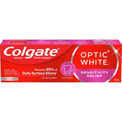 Optic White Sensitivity Relief Toothpaste, Gentle Mint