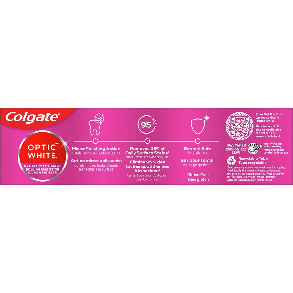 Optic White Sensitivity Relief Toothpaste, Gentle Mint