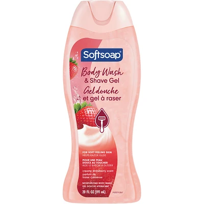 Moisturizing Body Wash and Shave Gel, Creamy Strawberry