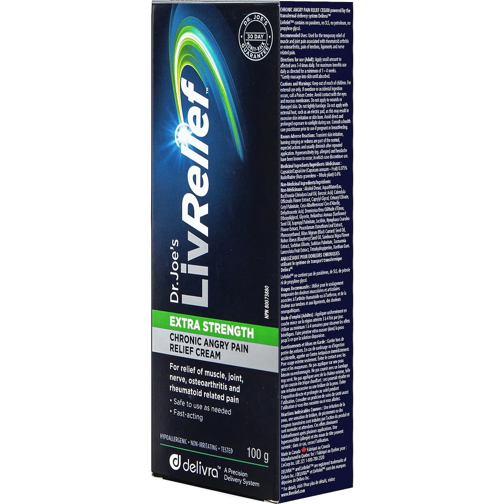 Livrelief Extra Strength Chronic Angry Pain Relief Cream 100g