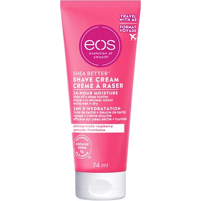 Shea Better Travel Size Shaving Cream, Pomegranate Raspberry