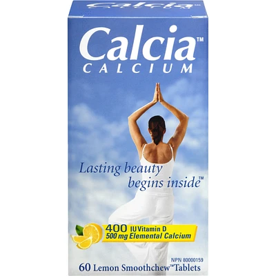 Calcia Calcium with Vitamin D 400IU calcium 500MG  Lemon
