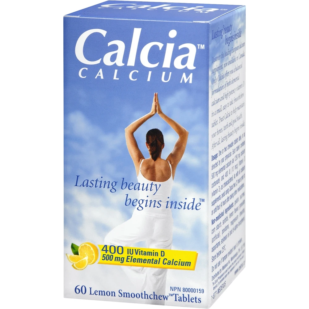 Calcia Calcium with Vitamin D 400IU calcium 500MG  Lemon
