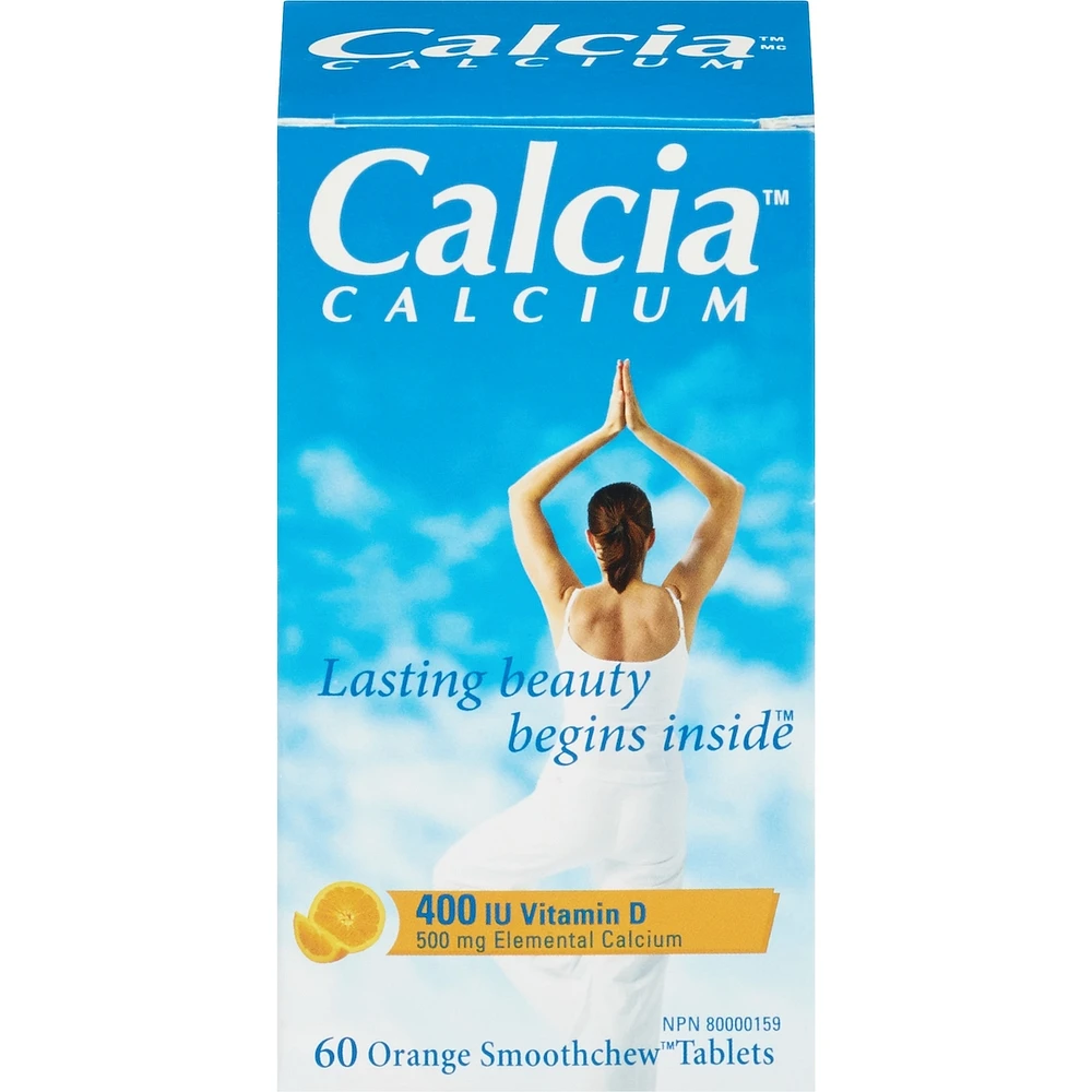 Calcia Calcium with Vitamin D 400IU 500MG orange