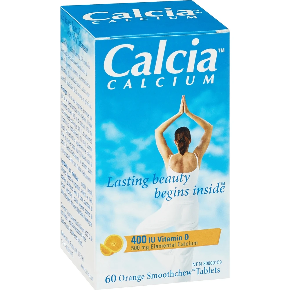 Calcia Calcium with Vitamin D 400IU 500MG orange
