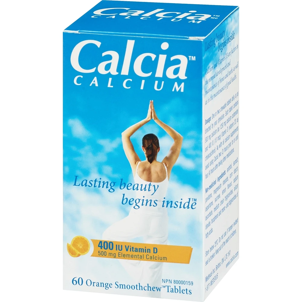 Calcia Calcium with Vitamin D 400IU 500MG orange