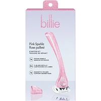 Billie Women’s Razor Kit - 1 Handle + Magnetic Holder + 2 x 5-Blade Refills - Pink Sparkle