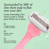 Billie Women’s Razor Kit - 1 Handle + Magnetic Holder + 2 x 5-Blade Refills - Pink Sparkle