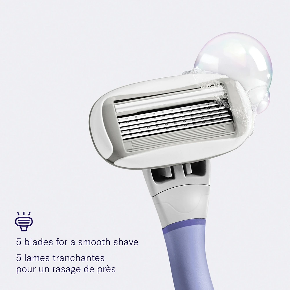 5-Blade Women's Razor - 1 Handle + 2 Blade Refills Sage
