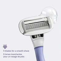 5-Blade Women's Razor - 1 Handle + 2 Blade Refills Sage