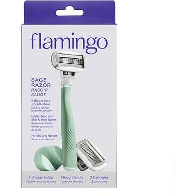 5-Blade Women's Razor - 1 Handle + 2 Blade Refills Sage
