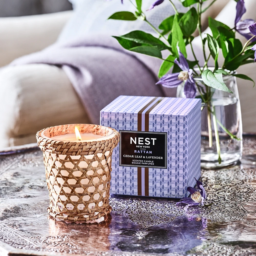 Rattan Cedar Leaf & Lavender Classic Candle