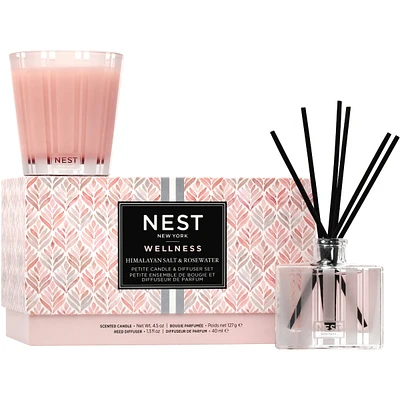Himalayan Salt & Rosewater Petite Candle & Diffuser Set