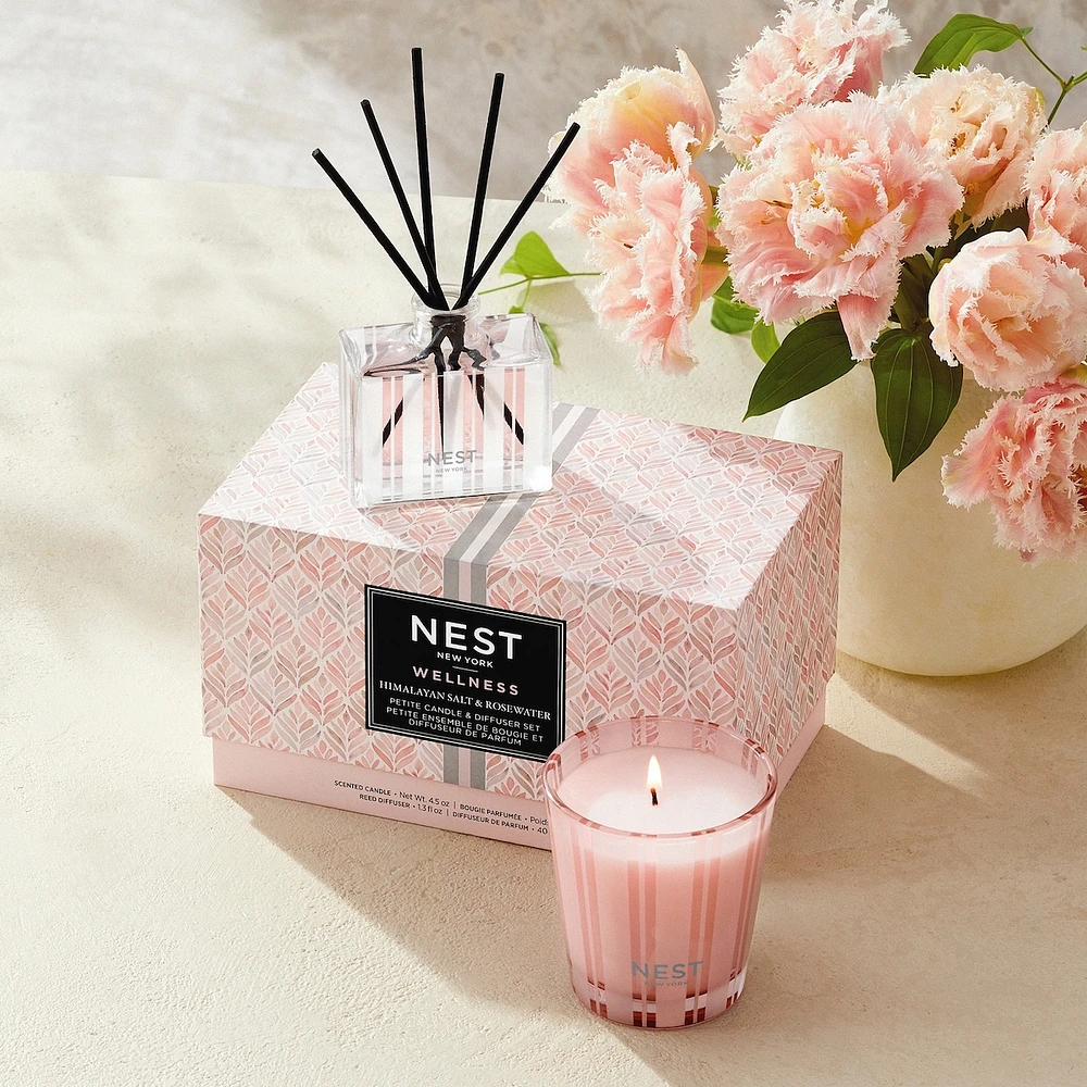 Himalayan Salt & Rosewater Petite Candle & Diffuser Set