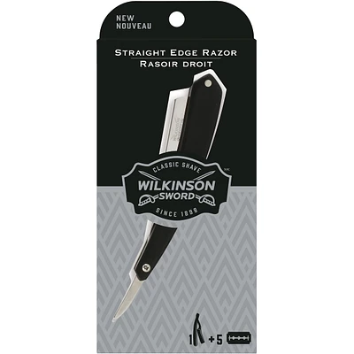 Wilkinson Sword Classic Straight Razor, with 5 Razor Blades