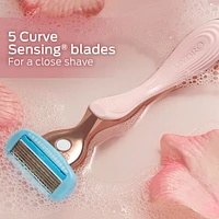 Hydro Rose Gold Metal Handle Women's Razor and 2 Refills