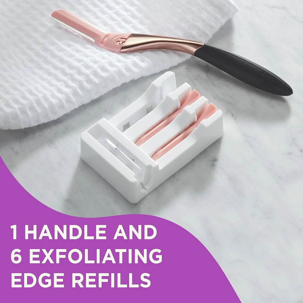 Hydro Silk Dermaplaning Wand, Professional Style, 1 Handle and 6 Refills