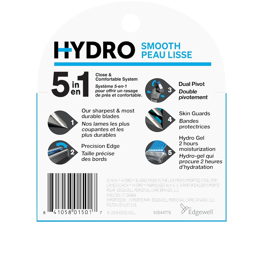 Schick Hydro Skin Comfort Dry Skin Men’s Razor Blade Refills