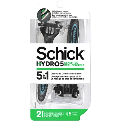 Schick Hydro Sensitive Skin Disposable Men’s Razor, 2 Disposable Razors