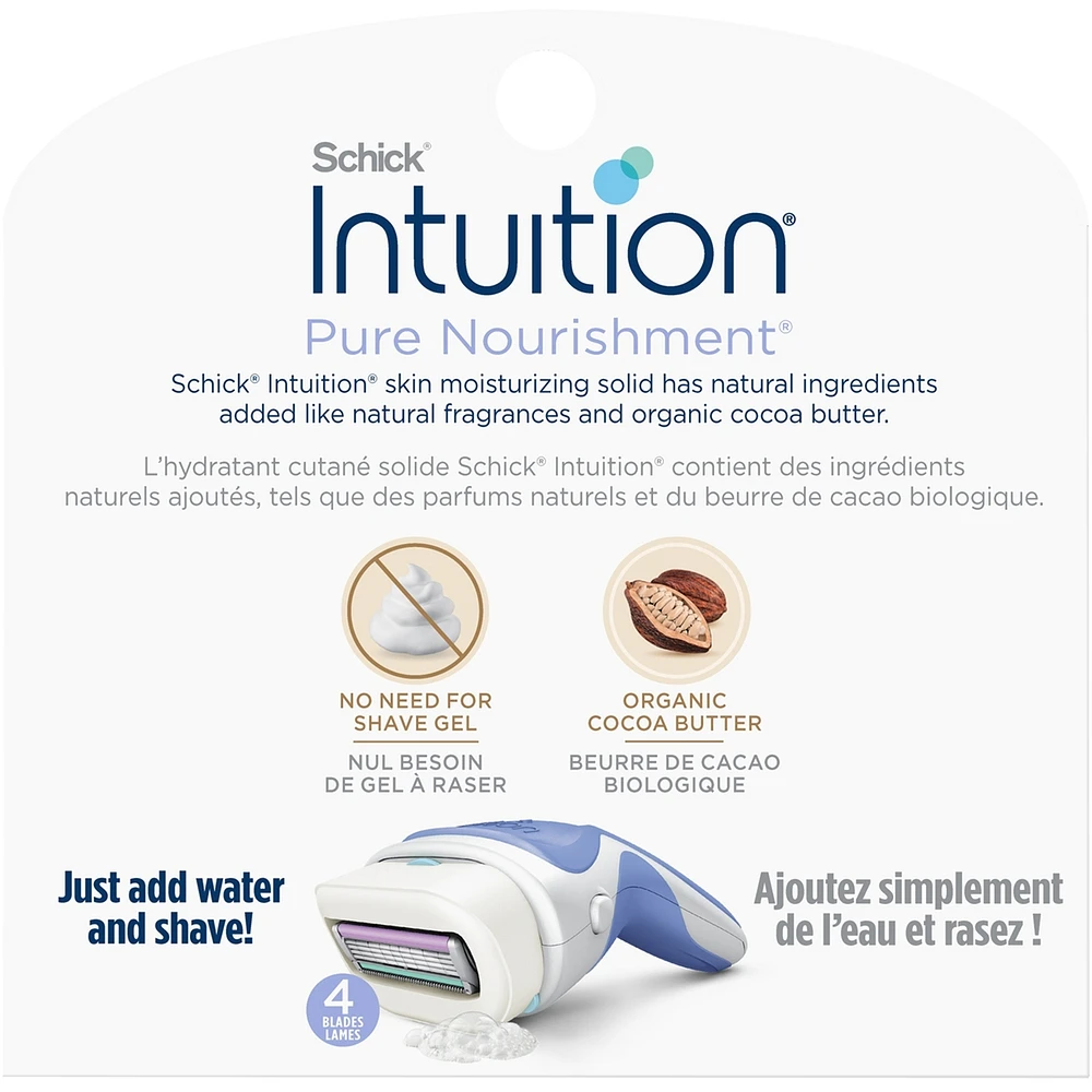 Intuition Pure Nourishment Womens Razor Refills with Coconut Milk and Almond Oil