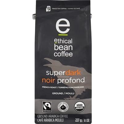 Fairtrade Organic Coffee, Superdark French Roast, Ground Coffee