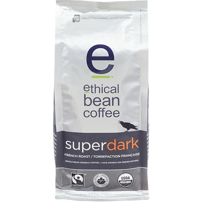 Fairtrade Organic Coffee, Superdark French Roast, Whole Bean Coffee