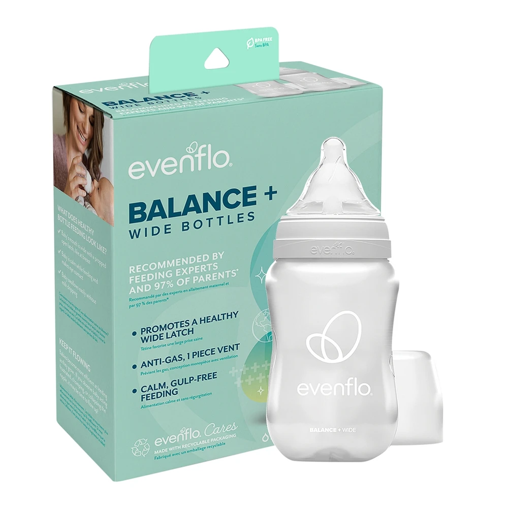 Balance+ Wide Neck Baby Bottle, 5oz, 2pk