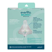Balance+ Wide Neck Baby Bottle, 9oz, 2pk