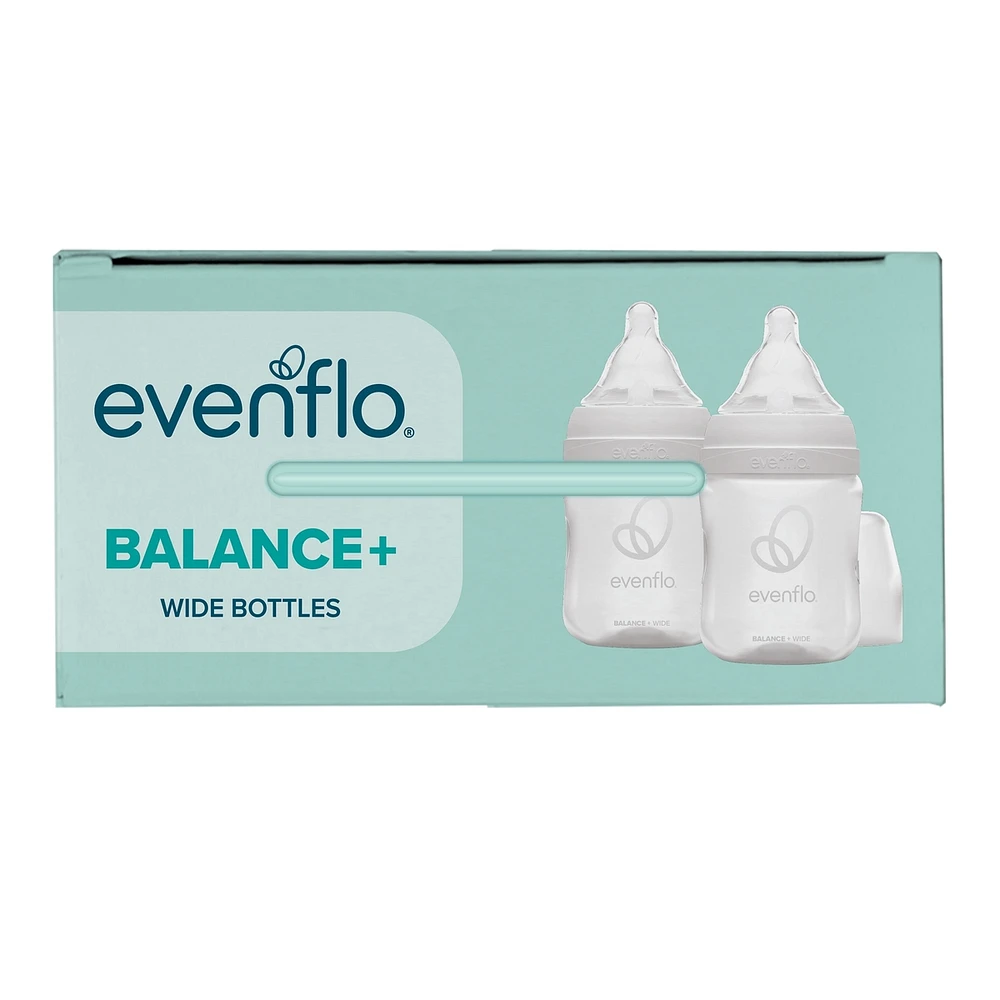 Balance+ Wide Neck Baby Bottle, 9oz, 2pk