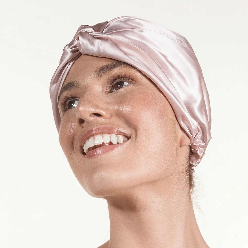 slip pure silk turban - pink