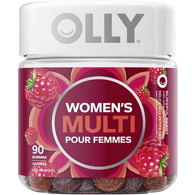 OLLY Vitamin For Women Blissful Berry gluten free 45 day supply 90 gummies