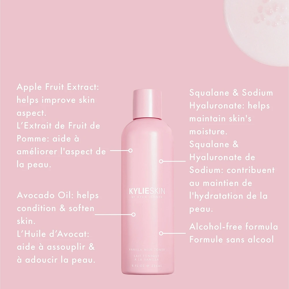 Vanilla Milk Toner, skin perfecting, minimizes pores, smoothes texture, alcohol-free