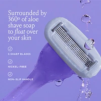 Billie Women’s Razor Kit - 1 Handle + 2 Blade Refills + Magnetic Holder - Moonbeam